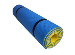 Коврик для йоги, фитнеса и спорта (каремат спортивный) Спорт 8 мм Сине- жёлтый